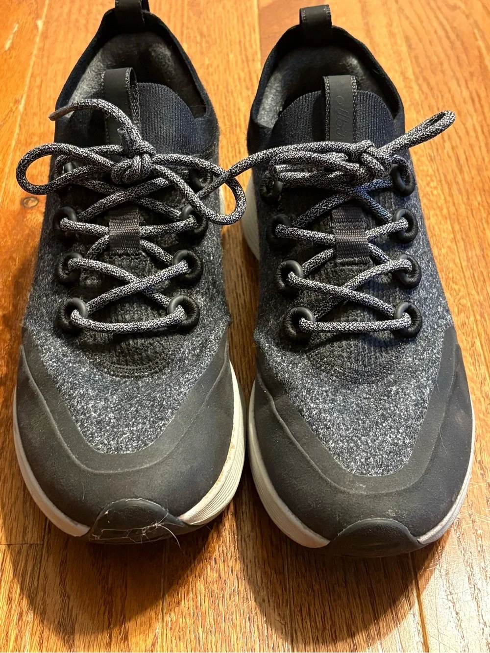 allbirds Men's Wool Runner-Up Sneakers in Charcoal and White